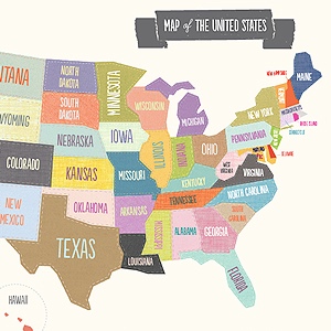 Printable Map of The USA - Mr Printables
