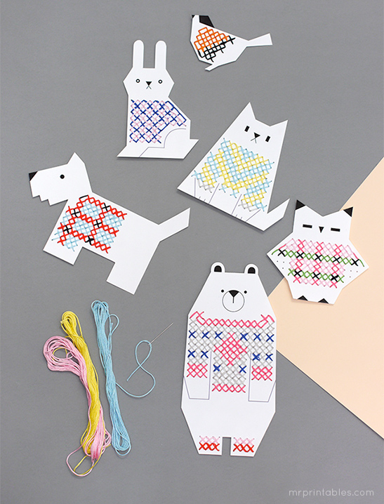 Animal Jumpers Cross Stitch Cards — image 1