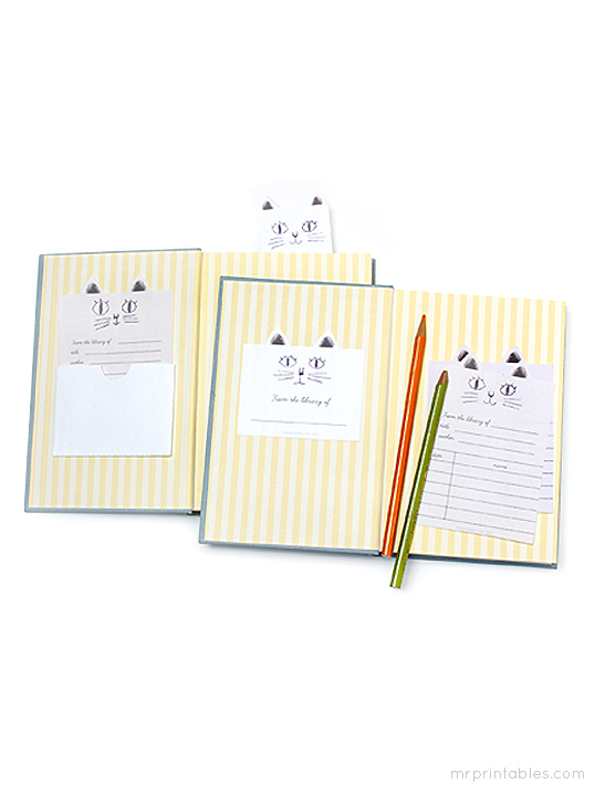 Cat Bookplates and Library Cards