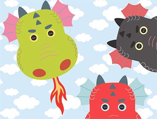 Printable Dragon Masks