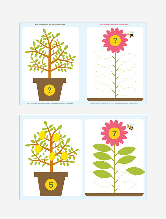 Growing Lemons Counting File Folder Game