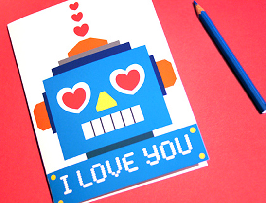Robot Love Valentine Card