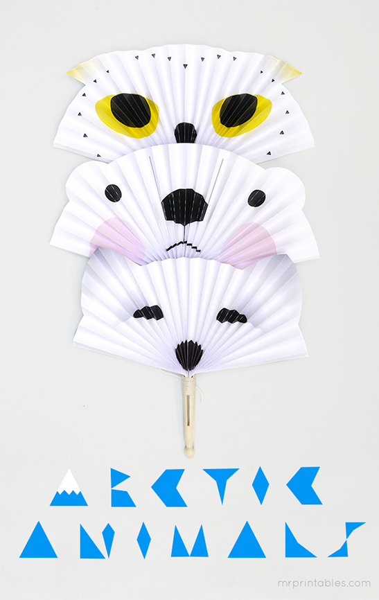 Arctic Animals Paper Fans — image 1
