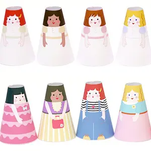 Cone Girls 3D Paper Dolls