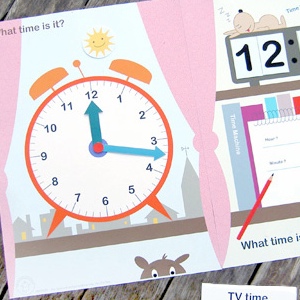 What time is is? File Folder Game