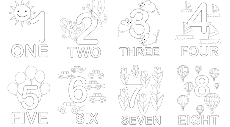 Number Cards For Kids Coloring Pages 1